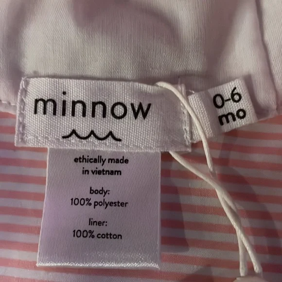 New Minnow Baby Sorbet Pink Stripe Sun Hat Size 0-6 Months - Picture 2 of 3